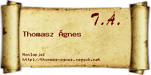 Thomasz Ágnes névjegykártya