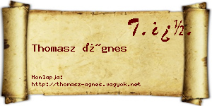 Thomasz Ágnes névjegykártya